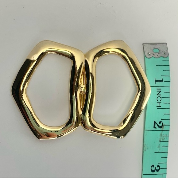 Vintage Minimalist Gold Geometric Brooch (2.25” x 3”) - Picture 3 of 8